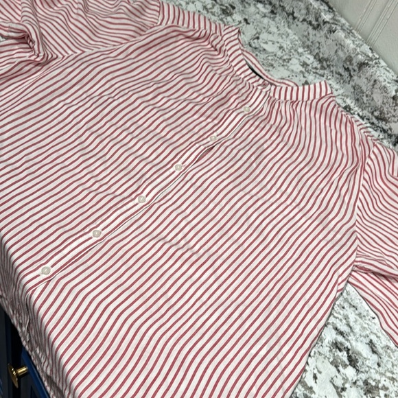 Tommy Hilfiger striped 3/4 sleeve button down shirt - Picture 1 of 9